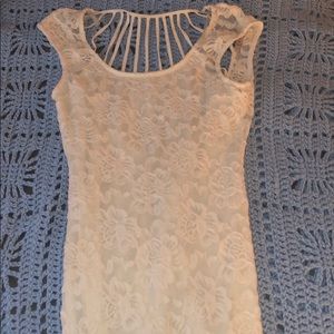 White Blouse with Cut out Back